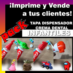 ilmprime y Vende a tus clientes! TAPA DISPENSADOR \ CREMA DENTAL ~) Dental CREAM DISPENSER lid pack - Children's