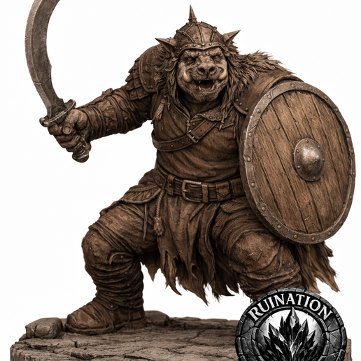 Pig faced Orc - Sword and Shield 11
