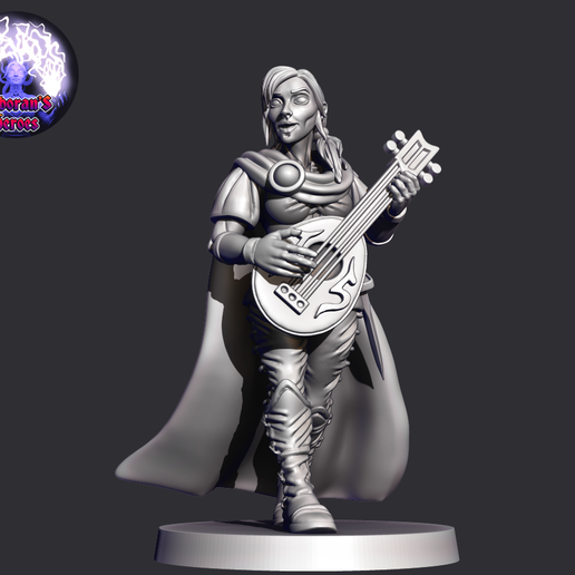 STL file Sisterhood - The Bard - 28mm miniature・Template to download ...