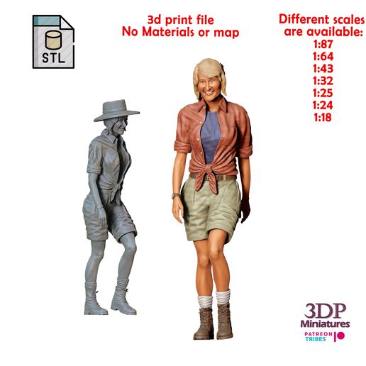 🎬 N2 Jurassic Park Ellie Sattler Laura Dern・ STL File for 3D