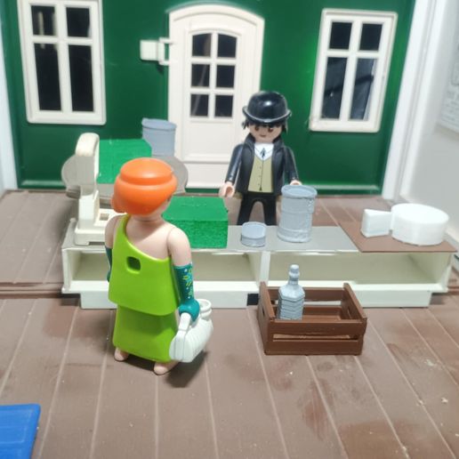 Playmobil Victorian Dollhouse Shop, Shop Accessories, Goods, Products: Cheese, Can, Box, Canned Fish, Bottle,,Crate