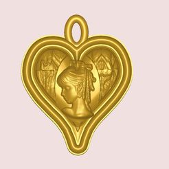 Heart-ear-pendant-01-00.jpg collier pendentif boucle d'oreille porte-clés "Heart" heap-01 3d-print et cnc