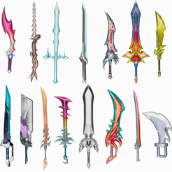 Thumb.png 15 Stylized Sword Models Pack 1 - Low Poly