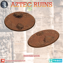 Aztecruins-8.png Archivo STL Base de Ruinas Aztecas 120x90mm (Pre-soporte)・Modelo para descargar e imprimir en 3D