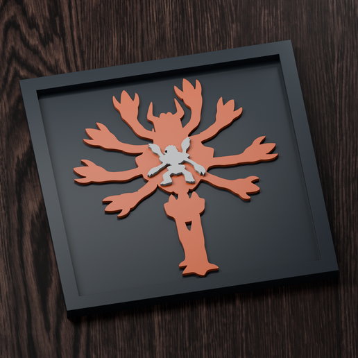 Barbaracle (Mega Barbaracle) - Pokemon Silhouette Frame | Normal, Inverse & Scaled STL
