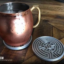 WW_Maze_Coaster_ParadigmProps.jpg Free STL file West World Maze Drink Coaster・3D printing idea to download