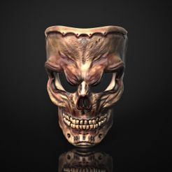 Masza.221.jpg 3D file Skull Mask- Skull Mask・3D printable design to download