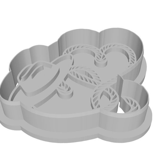 IMG_4013.jpeg Cowboy Hat & Rope Heart Fondant Biscuit Cookie Cutter & Stamp Embosser