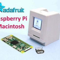 RPiMacintosh.jpg Download free STL file RaspberryPi Mac M0 by adafruit • Object to 3D print, nobble