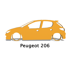 Peugeot 206 Archivo STL Peugeot 206 5 puertas SILHOUETTE・Design para impresora 3D para descargar, KrunchMedia3D