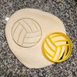 Volley 2.jpg 2 VOLLEYBALL COOKIE STAMPS + CUTTER - SPORT BALL