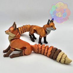 foxes_01_wm2.jpg Fox - Flexi Articulated Animal (print in place, no supports)