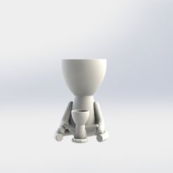 Papa y nene.JPG STL file Little potted man and his baby・3D printable design to download, gino2206