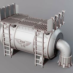 FuelTank_PlatformFull.jpg STL file Modular Fuel Tank - Warhammer 40K/30K/Necromunda/Dark Sci-fi board games・3D print object to download