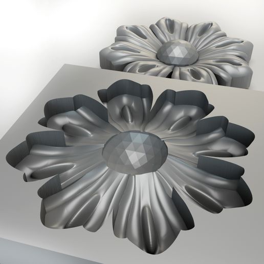 3.jpg Flower with leaves - silicone or plaster mold for 3D printer