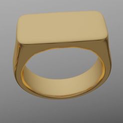 Flat-v1-Side.jpg STL file Minimalistic OVAL SIGNET RING (UNISEX)・3D printing template to download, rossben