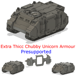 Extra Thicc Chubby Unicorn Armour Presupported ap*” ag Fichier STL Armure de la licorne extra-pelucheuse - Pré-appuyé・Objet pour imprimante 3D à télécharger, Bum_Fluff