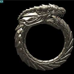 Screenshot-2023-09-30-192802.png STL-Datei Drache Ouroboros Ring・3D-druckbares Design zum Herunterladen
