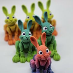 Figurine articulée Bunny Rabbit, print-in-place, cute-flexi