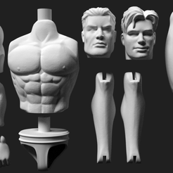 render.png 3D scanned Action Man for OOAK and spare parts