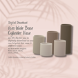 Cover-7.png 8cm Wide Base, Cylinder Vase STL File - Digital Download -5 Sizes- Homeware, Minimalist Modern Design