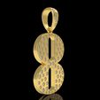 18.jpg Letter 8 Flush Setting Diamond Pendant