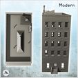 4.jpg Brick residential building with chimney and pediment (6) - Downtown Modern WW2 WW1 World War Diaroma Wargaming RPG