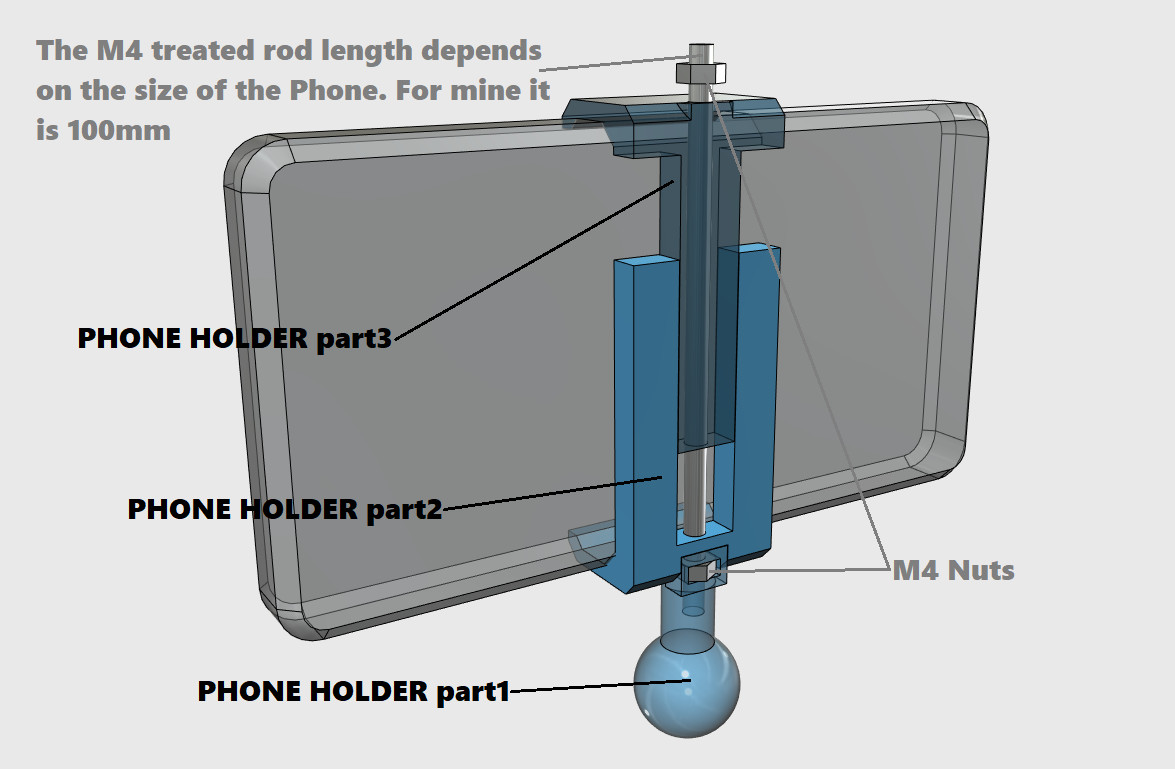 phone holder.png Télécharger fichier Bras universel • Modèle imprimable en 3D, Job