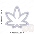 weed_leaf~2.25in-cm-inch-top.png Резак для печенья "Листья травы" 2,25 дюйма / 5,7 см