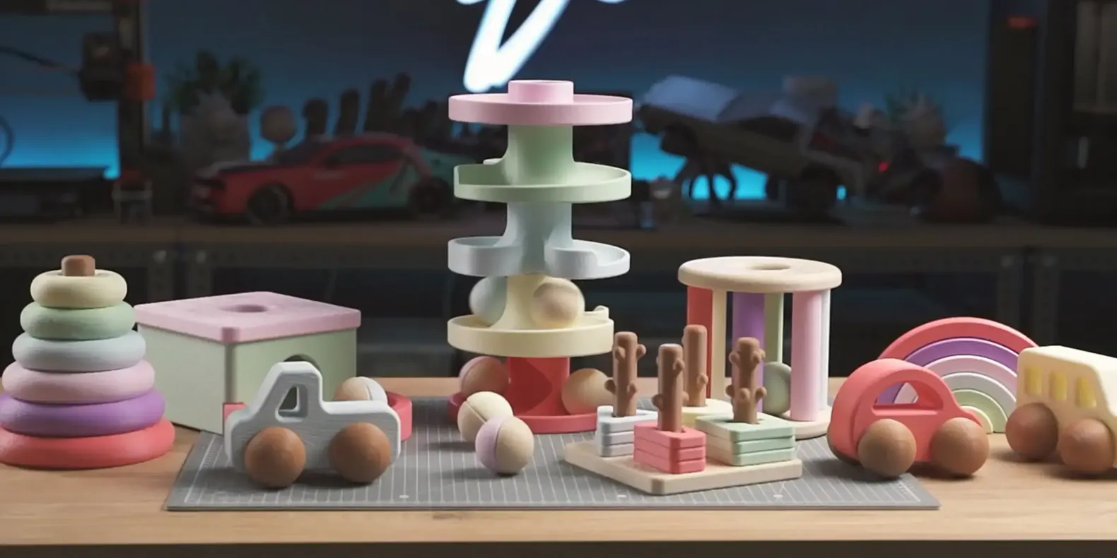 Archivo STL en 3D de la colecci&oacute;n de juguetes, rompecabezas y coches para beb&eacute;s