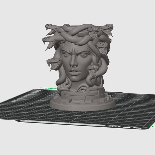 Medusa Pen Holder STL – Snake Hair Desk Organizer 3D Print File – Mythology Bust Pencil Holder Model