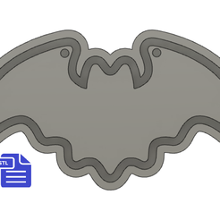 STL00067.png 3D file Bat with Holes Silicone Mold Tray・3D printing template to download, CraftsAndGlitterShop
