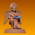 136.jpg Wächter Deva | Kniender göttlicher Beschützer | Indischer Gott 3D-Druck Modell (STL)