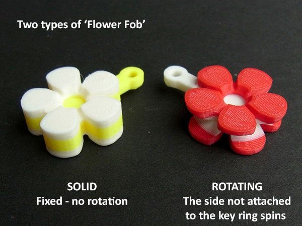 types_display_large.jpg Download free STL file Flower Fobs... Flower Key Fobs that Spin! • 3D printer design, Muzz64