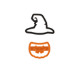 Untitled1.png Pumpkin Witch Clay Cutter - Halloween STL Digital File Download- 8 sizes and 2 Cutter Versions