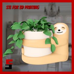 1.jpg Fichier STL Bac à plantes Sloth Organisateur de pots・Modèle imprimable en 3D à télécharger