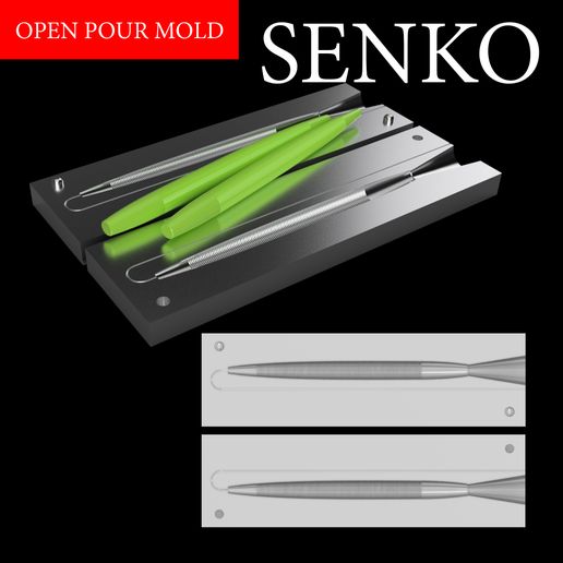 OPEN POUR MOLD SENKO 1 CAVITY. STL, STEP FILE FOR CNC AND 3D PRINT 3D model