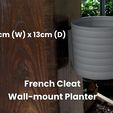 Hanging-Planter-14cm-W-x-13cm-H-v1-3.jpg Modern Eco-Friendly 3D Planter Set | 14.5x13cm, French Cleat Ready - Instant Download for Home Garden Enthusiasts