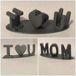 iheartmom.jpg Free 3D file I Heart U MOM 2 view Art・3D printer model to download