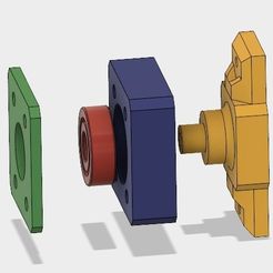 exploded_view.png 2020 profile 608ZZ rotating mount for 8mm linear slide bushing