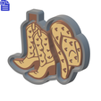 STL1370-2.png Cowgirl Boots & Hat Silicone Mold Housing STL File