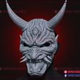 Dead_by_daylight_the_oni_mask_3d_print_model_08.jpg The Oni Samurai Mask - Japanese Kitsune - Halloween Cosplay Mask - Premium STL Files