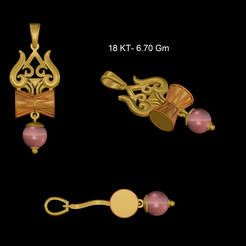 18 KT- 6.70 Gm Fichier STL Pendentif Om・Objet pour imprimante 3D à télécharger