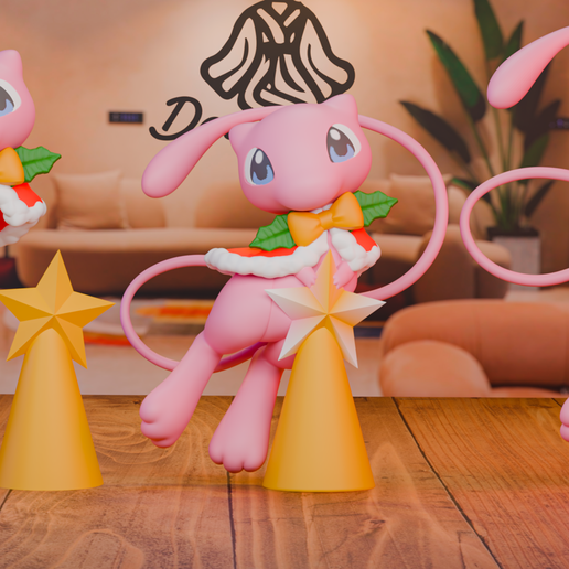 ⭐ Navikanto Star - Mew Christmas Tree Topper・Free STL File for 3D ...