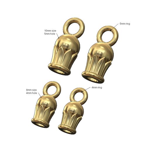 Lotus bead bracelet end caps 3D print model 3D model