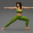 10001.jpg Young Woman Practicing Yoga Lesson Doing Warrior Two 3D Print Model