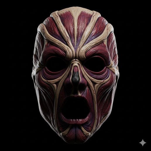 mask 3D model, mask collectible STL, face mask STL, ninja mask STL, battle mask STL, manga mask STL, print ready mask STL, horror mask STL, twisted grin mask STL, mask display STL, futuristic mask STL, knight mask STL, armored mask STL, mask design STL, h