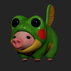 Poogie_HiaF.jpg Adorable 3D Poogie Model - Perfect for Monster Hunter Fans! - Hog in a Frog