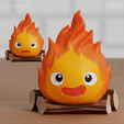 calcifer_gleam.png Calcifer Chibi Howl Moving Castle Ghibli Fanart 2 models