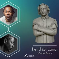 01.jpg STL file Kendrick Lamar model 2 Bust 3D print model・Template to download and 3D print